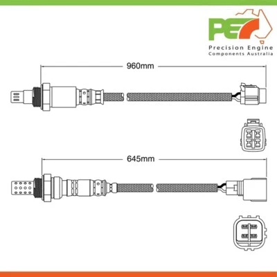 2x OEM Pre-Cat & Post-Cat Oxygen Sensors For Subaru Impreza WRX STi 2.5L Turbo - Image 1 of 4