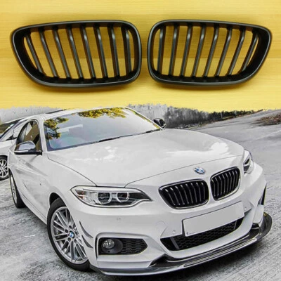 REJILLA DELANTERA ESTILO RENDIMIENTO NEGRO MATE PARA BMW SERIE F22/F23/F87 SERIE 2 Foto 1 de 4