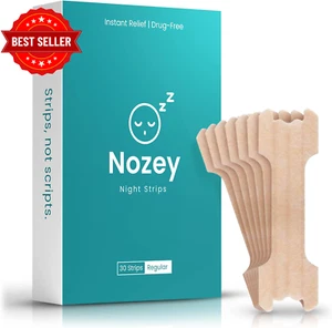 Night Strips 30 Pack Nasal Strips Regular Size for Snoring Relief Better Sleep - Picture 1 of 8