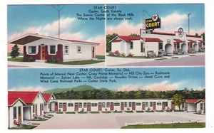 Star Court motel / Custer, South Dakota strada cartolina d'epoca - Foto 1 di 2