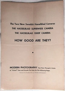 1954 Modern Photography Tests of HASSELBLAD Superwide and 1000F Cameras - Picture 1 of 3