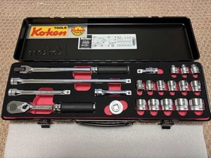 Koken 3286Z Z-EAL 3/8" (9,5mm) Steckschlüsselsatz 21 Werkzeuge mit Koffer aus Japan - Bild 1 von 11