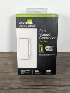Leviton Decora Smart Lüfter Drehzahlregler WLAN 2. Gen Neutralkabel D24SF-1RW - Bild 1 von 5