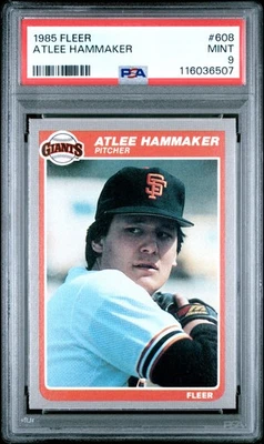 1985 FLEER #608 ATLEE HAMMAKER PSA 9 - Image 1 of 2