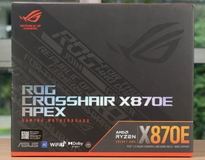 ASUS ROG CROSSHAIR X870E APEX AMD X870E AM5 ATX motherboard, Wi-Fi 7 - Image 1 of 2
