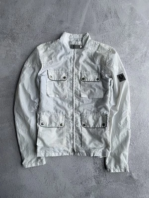 Chaqueta de moto Belstaff vintage para mujer - talla S blanca nailon reflectante logotipo grande Foto 1 de 4