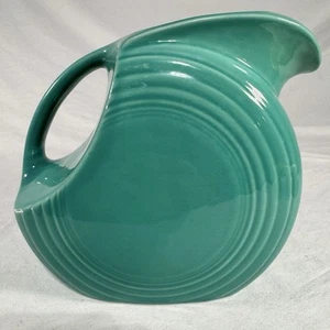 Fiestaware Large Disc Pitcher Turquoise Homer Laughlin Fiesta Retired Water Jug - Picture 1 of 6