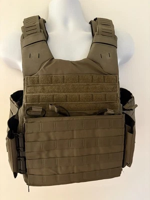 SAFARILAND Tactical Plate Rack Armor Carrier M Ranger Green Molle Kangaroo Pkt - Image 1 of 4