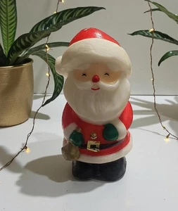 Statuina candela Babbo Natale vintage 8" - finitura lucida - Natale da collezione - Foto 1 di 9