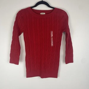 Loft Outlet Damen Zopfmuster Urlaub Pullover Gr. XS Rot 100% Baumwolle Neu ohne Etikett - Bild 1 von 7