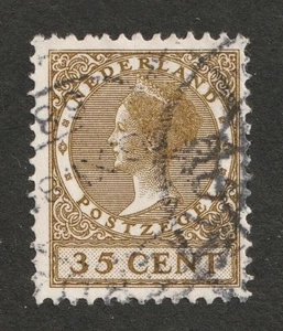1925 Netherlands Sc# 157 - Thirty Five Cents, Queen Wilhelmina. Used Cv$6.00 - Picture 1 of 1