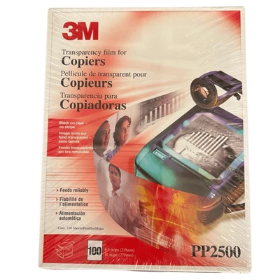 3M Transparency Film For Copiers PP2500 100 Sheets *New* - Image 1 of 2