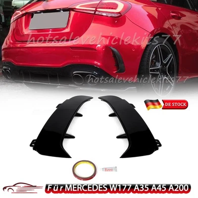 2x passt für Mercedes-Benz W177 A200 Heckstoßstange Flaps Spoiler Lippe Canard - Bild 1 von 4