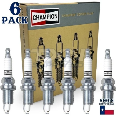 Paquete de 6 bujías Champion Copper Plus para Jeep Cherokee 1999-2001 4,0 L L L6 Foto 1 de 3