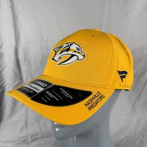 Nashville Predators Mütze Kappe nicht verstellbar Herren groß gelb NHL Hockey Stretch Passform Pro - Bild 1 von 8
