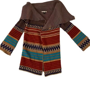 American Rag Cie USA Medium Heavy Long Aztec Sweater Cardigan Multicolor Pattern - Picture 1 of 6