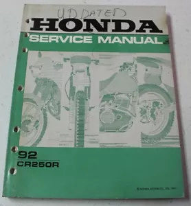Honda CR250R '92 Factory REPAIR MANUAL ~ Service Fix 92250-2 - Picture 1 of 4