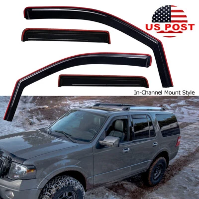 In Channel Smoke Window Visor Rain Guard for Lincoln Navigator Ford Expedition - Image 1 of 4