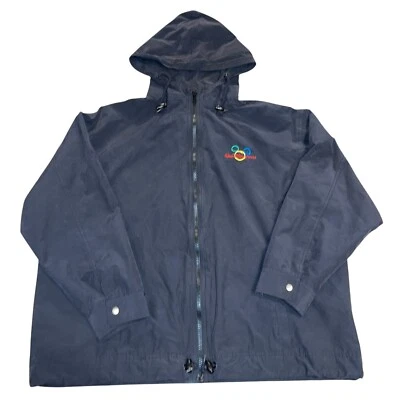 Chaqueta cortavientos negra mediana de colección RARA Walt Disney World para hombre Mickey Mouse difícil de encontrar Foto 1 de 4