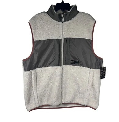 Colete de Lã Masculino Vans Trevor Sherpa Grande Off White e Cinza Ajuste Clássico - Imagem 1 de 4