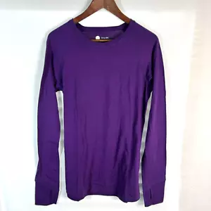 Womens 100% Merino Wool Thermal Top Base Layer Purple - Iksplorer Grown Up Large - Picture 1 of 7