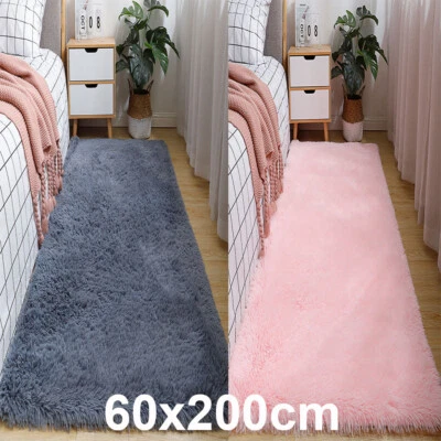 Plush Area Carpet Fluffy Carpet for Living Room Nursery Non-Slip Fuzzy 60x200cm - Image 1 of 4