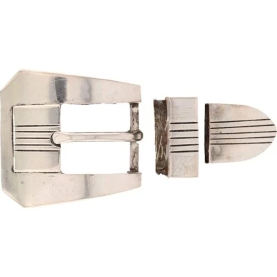 Begay 纯银纳瓦霍印第安游骑兵套装西部复古皮带扣 — 第 1/4 张图片