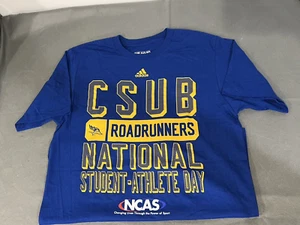T-Shirt blau gelb Gr. M Adidas CSUB Roadrunners National Student-Athlet Day - Bild 1 von 10
