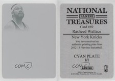 2012-13 Panini Flawless Patch Printing Plate Cyan 1/1 Rasheed Wallace #69