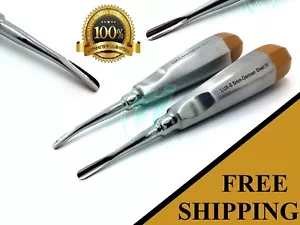 GERMAN 5MM STRAIGHT & CURVED DENTAL SURGERY EXTRACTING LUXATING ELEVATORS-GOLD - Picture 1 of 11
