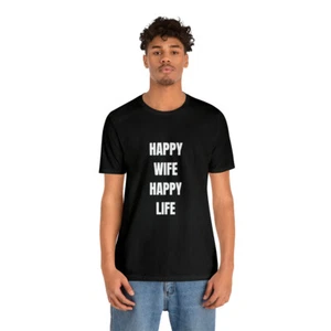 Husband Birthday Gift, Husband Shirt, Funny Shirt for Men, Happy Wife Happy Life - Picture 1 of 12