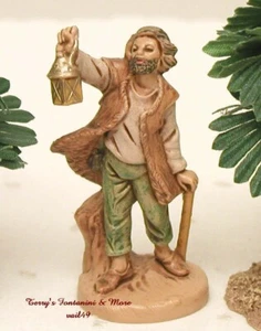 FONTANINI DEPOSE ITALY RETIRED 2.5" DAVID w/LANTERN NATIVITY VILLAGE FIGURE - Picture 1 of 1