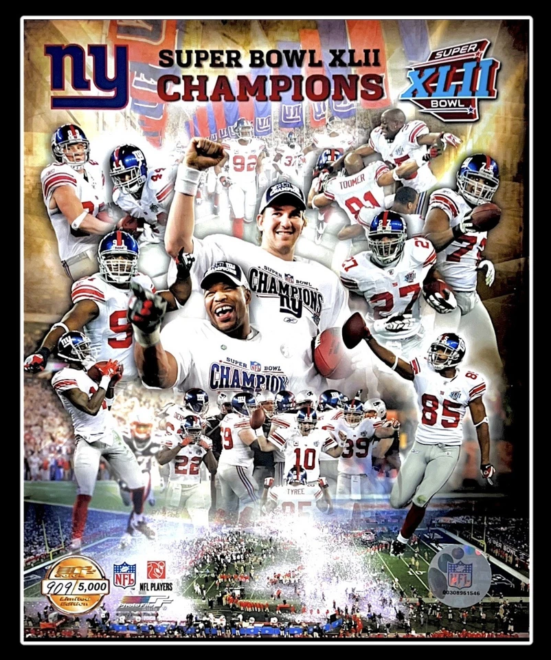 NEW YORK GIANTS SUPER BOWL XLII 2008 OFFICIAL LICENSED 8X10 NFL PHOTO FOOTBALL - Image 1 of 1