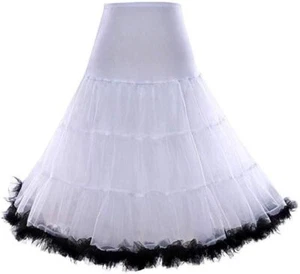 Enagua Años 50 Falda Retro Vintage Columpio Años 50 Rockabilly Blanco, Negro - Imagen 1 de 20