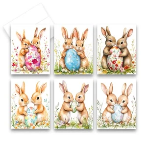 12 verschiedene Ostergrußkarten - Osterhase & Ei (je 2 Stück) - Bild 1 von 8