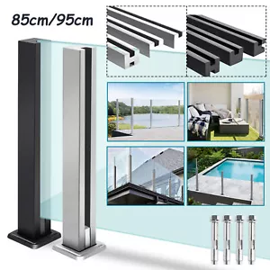 85 / 95cm Glasgeländer Geländerpfosten Edelstahl Treppengeländer Balkon Pfosten - Bild 1 von 26