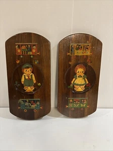 Vintage Handarbeit 70er Jahre (?) Jack und Jill Kinderzimmer Wandbehang/Kunstwerke - Bild 1 von 10