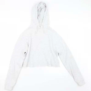 Topshop Womens Grey Polyester Blend Hoodie Size 8 - Cropped - Picture 1 of 12