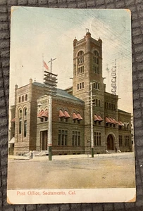 Antike Postkarte - Postamt in Sacramento, Kalifornien - VERSCHICKT 1909 - Bild 1 von 3