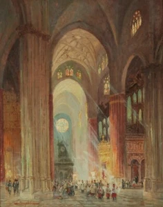 Colin Campbell Cooper Church Procession Canvas Print 16 x 20 - Bild 1 von 5