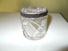 OLD 1907 CRYSTAL GLASS JAR  SILVER TOP REG NO 410631 W J A & CO ANCHOR LION h