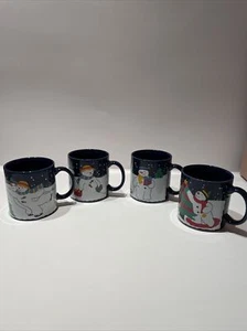 Lillian Vernon Vintage 4 Tassen Weihnachten/Winterszenen - Bild 1 von 5