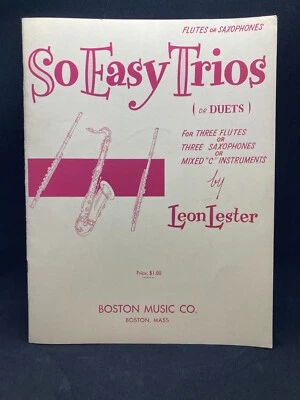 BOSTON MUSIC So Easy Trios or Duets, Flute or Saxophone, Anthology  #13012 - Image 1 of 4