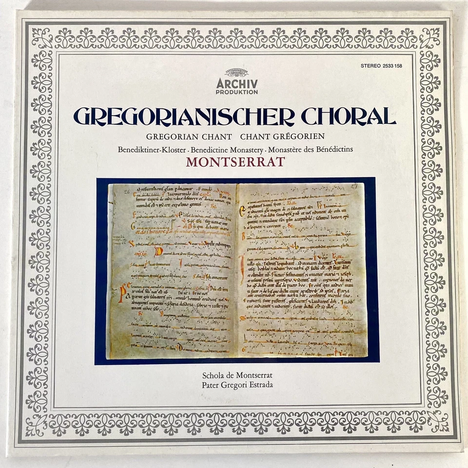 Schola De Montserrat Gregorianischer Choral 1974 LP Record 33 RPM 2533 Archiv - Image 1 of 4