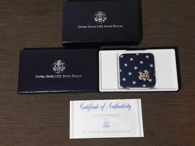 OLD US COIN US MINT 1991 S USO COMMEMORATIVE  SILVER PROOF DOLLAR - Image 1 of 4