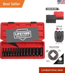 Durable 14-Piece Metric Impact Socket Set - Cr-Mo Steel with Storage Case - Picture 1 of 8