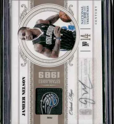 2010-11 Playoff National Treasures 1/1 Jameer Nelson #74 Patch Tag AUTO - Image 1 of 2