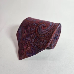 Neiman Marcus 100% Silk Made in Italy Tie Mens Geometric Red 3.5" x 57" - Picture 1 of 8