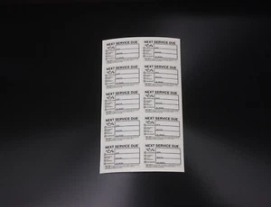 Juego de 10 calcomanías de recordatorio de cambio de aceite de motor transparentes con etiqueta negra para automóvil - Imagen 1 de 1
