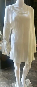 Free People kurzarmiges asymmetrisches Sommerkleid mit offener Schulterkrawatte M - Bild 1 von 17